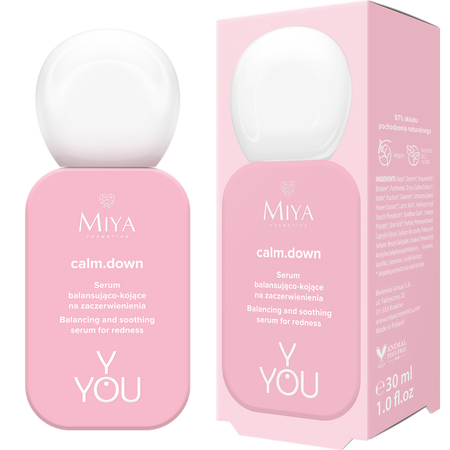 Ser de fata echilibrant si calmant pentru reducerea rosetii, calm.down, Y.You, 30ml, Miya