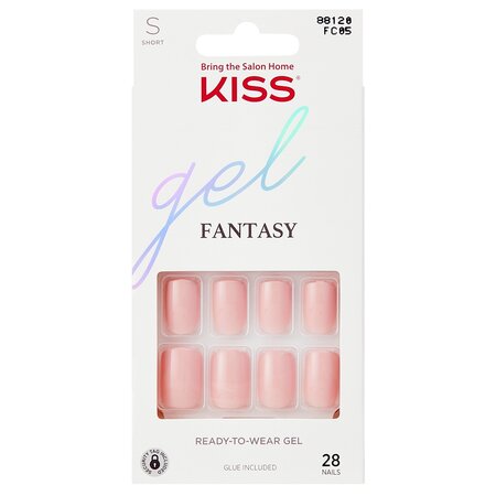Unghii false Short Squoval Midnight Snac Gel Fantasy Color, 28 bucati, Kiss
