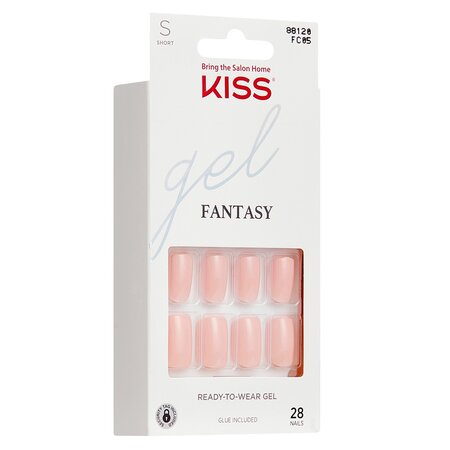 Unghii false Short Squoval Midnight Snac Gel Fantasy Color, 28 bucati, Kiss 750084