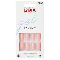 Unghii false Short Squoval Midnight Snac Gel Fantasy Color, 28 bucati, Kiss