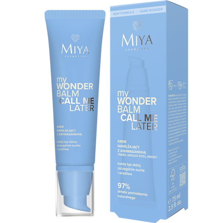Crema de fata hidratanta cu ashwagandha, myWonderbalm Call me later, 75 ml, Miya