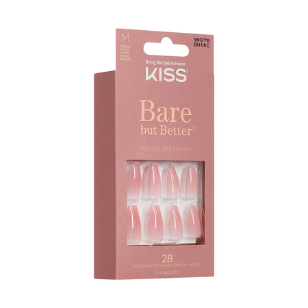Unghii false Medium Bare but Better Impress, 28 bucati, Kiss 750207