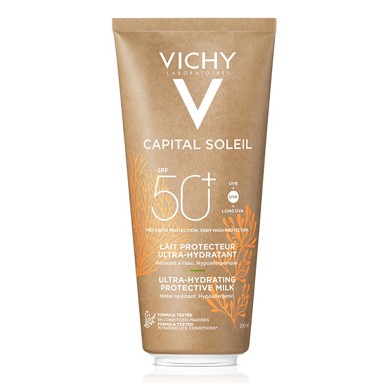 Lapte pentru protectie solara cu SPF 50+ pentru fata si corp Capital Soleil, 200 ml, Vichy