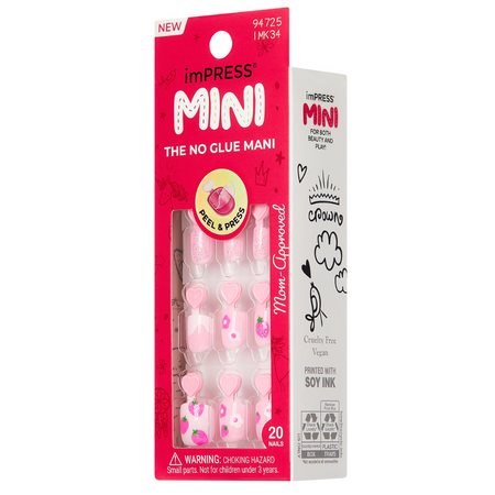 Unghii false pentru copii Berry Cute Impress Mini, 20 bucati, Kiss 750233