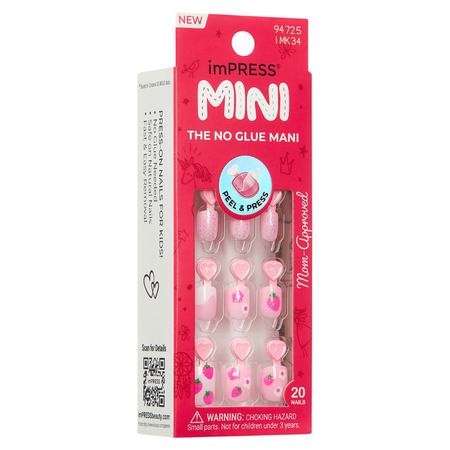 Unghii false pentru copii Berry Cute Impress Mini, 20 bucati, Kiss 750237
