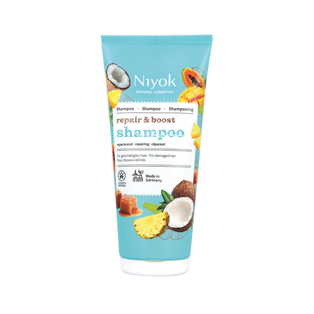 Sampon reparator pentru par deteriorat cu parfum de cocos si vanilie Repair & Balance, 200 ml, Niyok