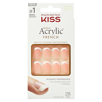 Unghii false Bonjour Salon Acrylic French, 28 bucati, Kiss
