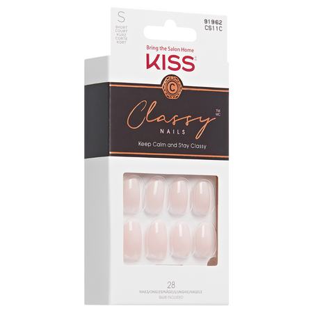 Unghii false Short Players Classy, 28 bucati, Kiss 750264