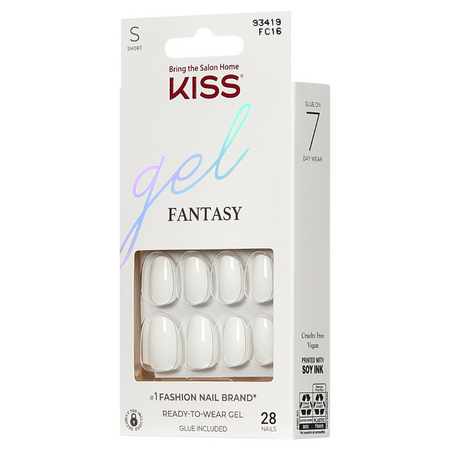 Unghii false Short Happy Hands Gel Fantasy Color, 28 bucati, Kiss 750283