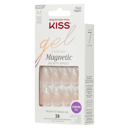 Unghii false Medium Chime Splash Gel Fantasy Magnetic, 28 bucati, Kiss 750290