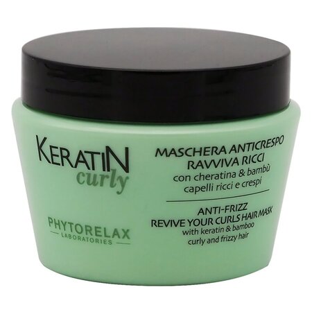 Masca cu keratina pentru par cret sau ondulat Keratin Curly, 250 ml, Phytorelax