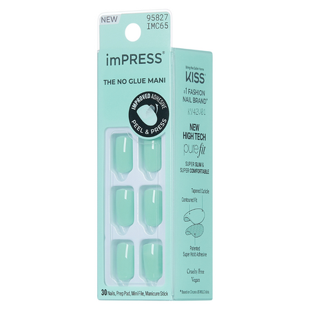 Unghii false Get Closer Impress Color, 30 bucati, Kiss 750325