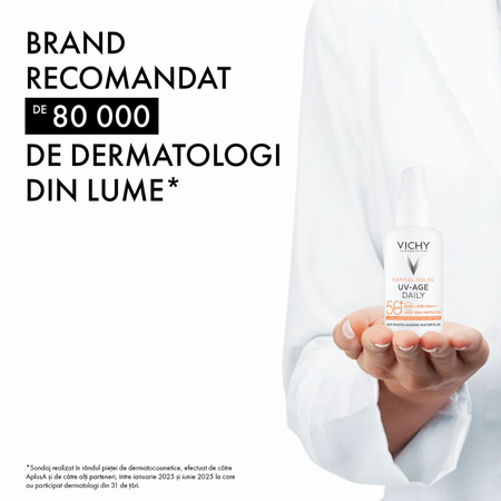 Fluid apos anti-fotoimbatranire cu protectie solara SPF 50+ Capital Soleil UV Age Daily, 40 ml, Vichy 739719
