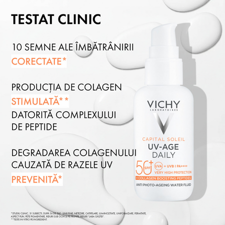 Fluid apos anti-fotoimbatranire cu protectie solara SPF 50+ Capital Soleil UV Age Daily, 40 ml, Vichy 739724