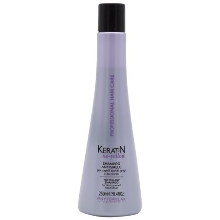 Sampon pentru par blond, decolorat sau grizonat Keratin No Yellow, 250 ml, Phytorelax