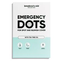 Plasturi pentru cosuri cu ulei de arbore de ceai Emergency Dots, Pimple Patches, 72 bucati, Breakout+Aid