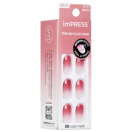 Unghii false Beat The Heat Impress Color, 30 bucati, Kiss 750410