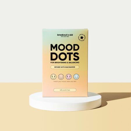 Plasturi pentru cosuri cu niacinamida Mood Dots, Pimple Patches, 48 bucati, Breakout+Aid 750477