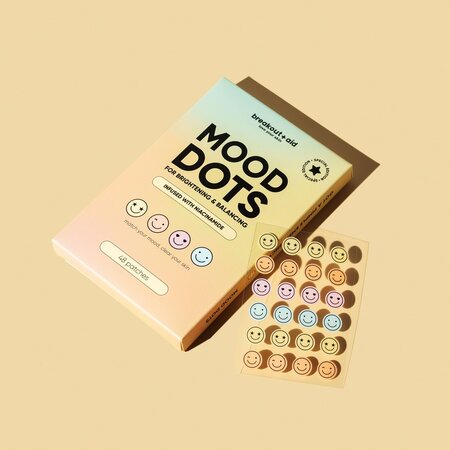 Plasturi pentru cosuri cu niacinamida Mood Dots, Pimple Patches, 48 bucati, Breakout+Aid 750478