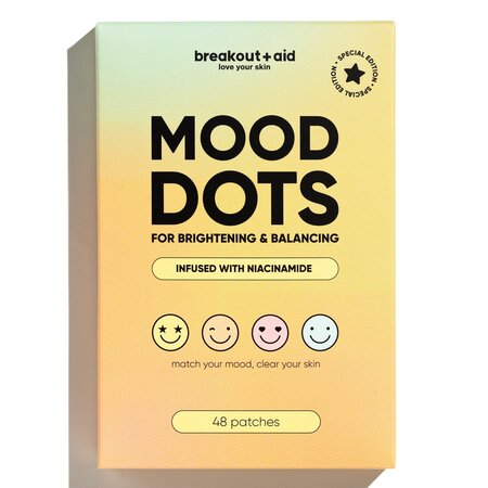 Plasturi pentru cosuri cu niacinamida Mood Dots, Pimple Patches, 48 bucati, Breakout+Aid