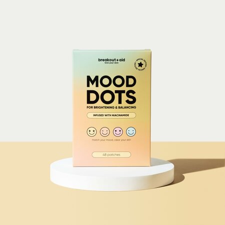 Plasturi pentru cosuri cu niacinamida Mood Dots, Pimple Patches, 48 bucati, Breakout+Aid 756300