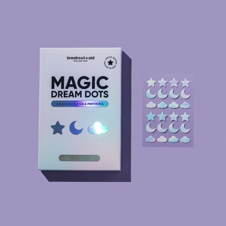 Plasturi pentru cosuri cu cica si pantenol Magic Dream Dots, Pimple Patches, 48 bucati, Breakout+Aid 750492