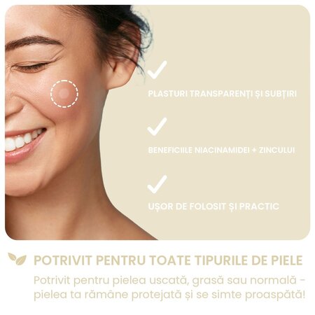 Plasturi pentru cosuri cu niacinamida si zinc Dots for Spots, Pimple Patches, 72 bucati, Breakout+Aid 750505