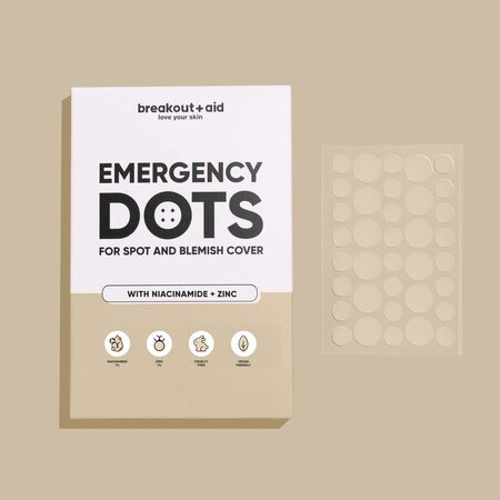Plasturi pentru cosuri cu niacinamida si zinc Dots for Spots, Pimple Patches, 72 bucati, Breakout+Aid 750506