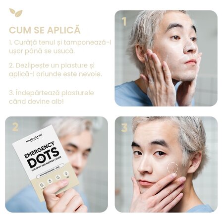 Plasturi pentru cosuri cu niacinamida si zinc Dots for Spots, Pimple Patches, 72 bucati, Breakout+Aid 750508