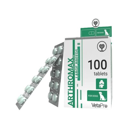 Supliment pentru articulatii pentru caini Arthromax Large Breeds, 100 tablete, Vetapro 750537