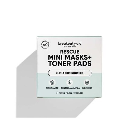 Mini masti si dischete tonice, Rescue Toner Pads&Mini Masks, 100 bucati, Breakout+Aid
