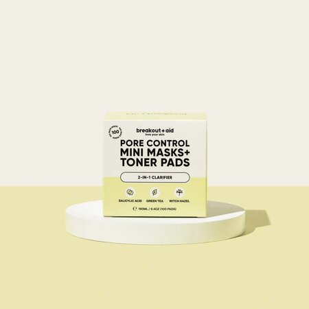 Mini masti si dischete tonice, Pore Control, Toner Pads&Mini Masks, 100 bucati, Breakout+Aid 750570