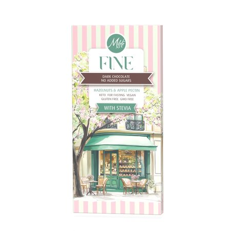 Ciocolata neagra cu alune si mere, 63% Cacao , vegana, fara zahar, 80 g, Milete