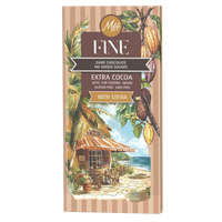 Ciocolata neagra cu stevia, 70% cacao, vegana, fara zahar, 80 g, Milete