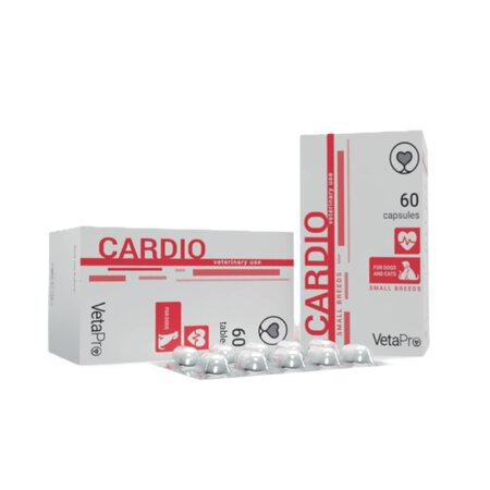 Supliment nutritional pentru caini si pisici Cardio Small Breeds, 60 capsule, Vetapro 750686