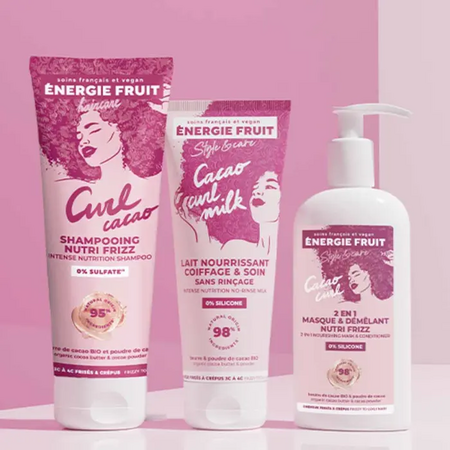 Lapte de coafare fara clatire pentru par cret spre afro Cacao Curl Milk, 200 ml, Energie Fruit 750733