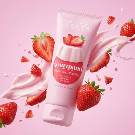 Lotiune de corp hidratanta Strawberry Pudding, Gourmand, 200 ml, Bielenda 750812
