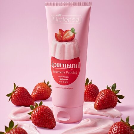 Lotiune de corp hidratanta Strawberry Pudding, Gourmand, 200 ml, Bielenda 750813