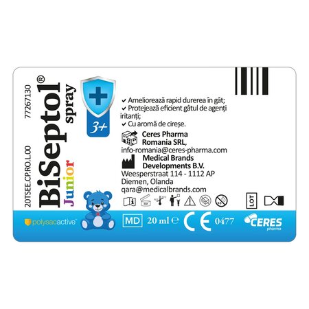 Spray Biseptol Junior, 20 ml, Dacia Plant 750821