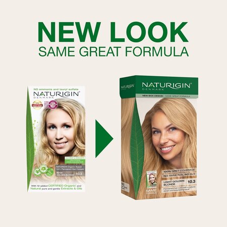 Vopsea de par naturala fara amoniac Nuanta 10.3 Beige Golden Blonde, 115 ml, Naturigin 624899