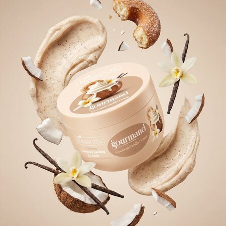 Exfoliant cremos de corp Coconut-Vanilla Donut, Gourmand, 250 g, Bielenda 750824