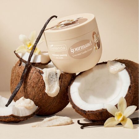 Exfoliant cremos de corp Coconut-Vanilla Donut, Gourmand, 250 g, Bielenda 750825