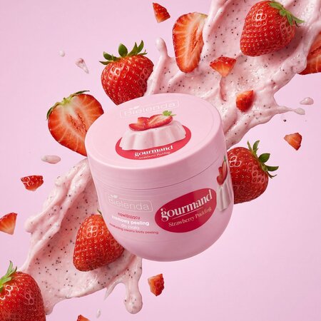 Exfoliant cremos de corp Strawberry Pudding, Gourmand, 250 g, Bielenda 750853