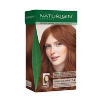 Vopsea de par naturala fara amoniac 7.4 Medium Blonde Red, 115 ml, Naturigin