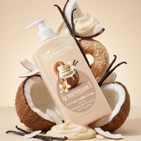 Gel de dus racoritor Coconut-Vanilla Donut, Gourmand, 300 ml, Bielenda 750889