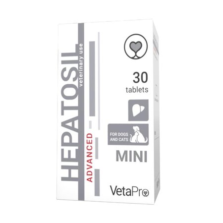 Supliment hepatic pentru caini si pisici Mini Hepatosil Advanced, 30 tablete, Vetapro