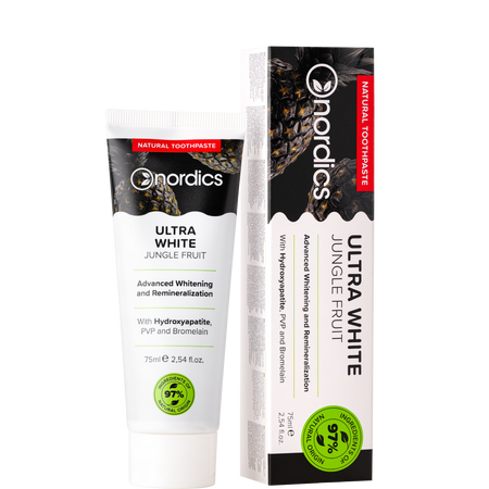 Pasta de dinti cu carbune activ si extract de matcha pentru albire Ultra White, 75 ml, Nordics