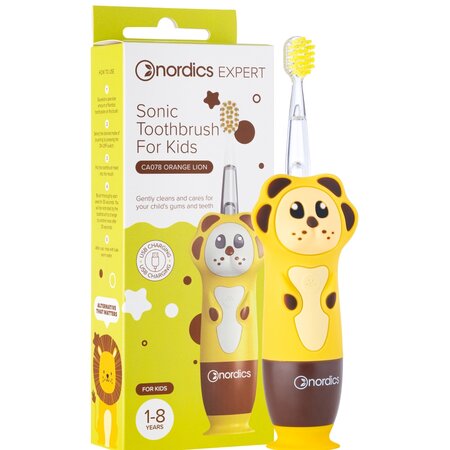 Periuta de dinti sonica pentru copii Leu CA078, culoare galben, 1 bucata, Nordics 751015