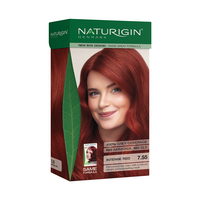 Vopsea de par naturala fara amoniac 7.55 Medium Blonde Deep Red, 115 ml, Naturigin