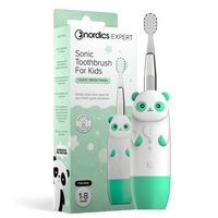 Periuta de dinti sonica cu baterie AAA pentru copii Panda CA2610, culoare verde, 1 bucata, Nordics
